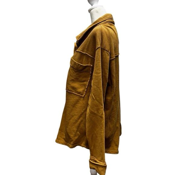 Nordstrom Rack Kensie Oversized Brown Raw Edge Button Front Shacket Size Large - Picture 10 of 13